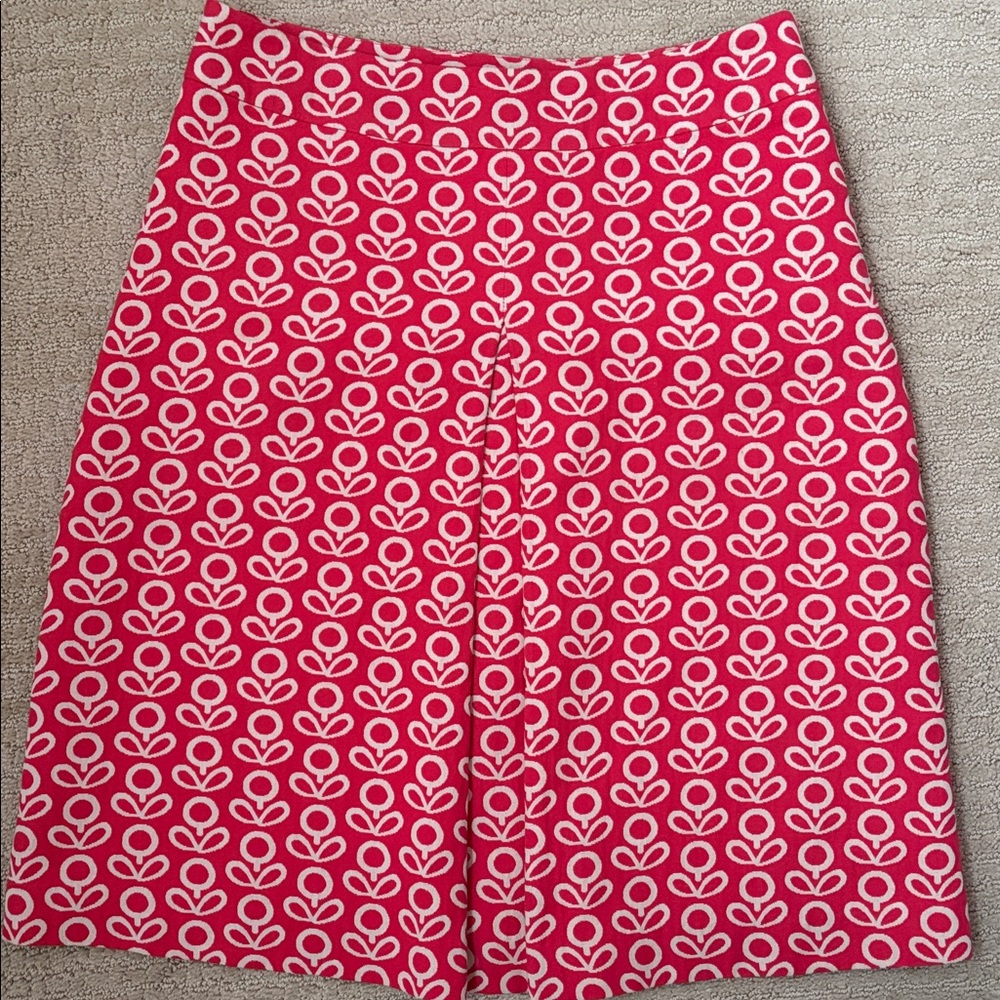 Boden A-Line Red Printed Skirt